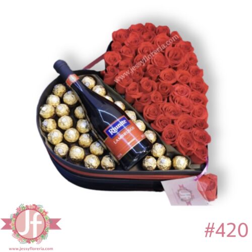 Corazón 50 rosas, Lambrusco y Ferreros