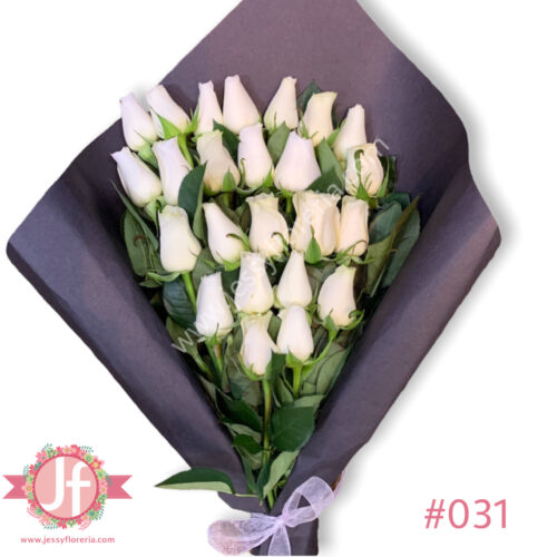 24 rosas blancas