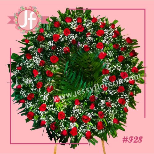 Corona de 50 rosas rojas