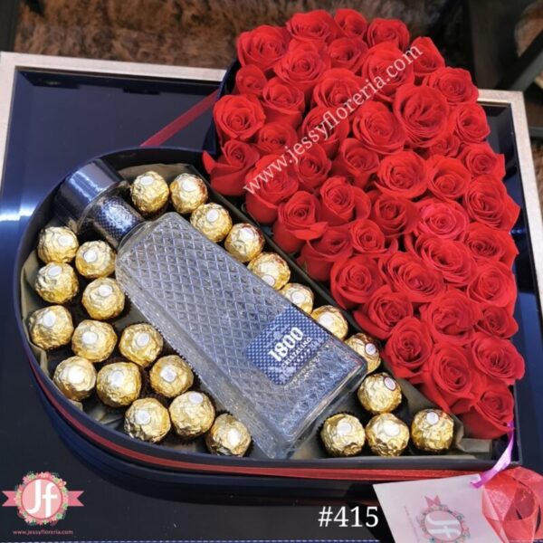 415- Corazón 50 rosas, 1800 Cristalino y Ferreros