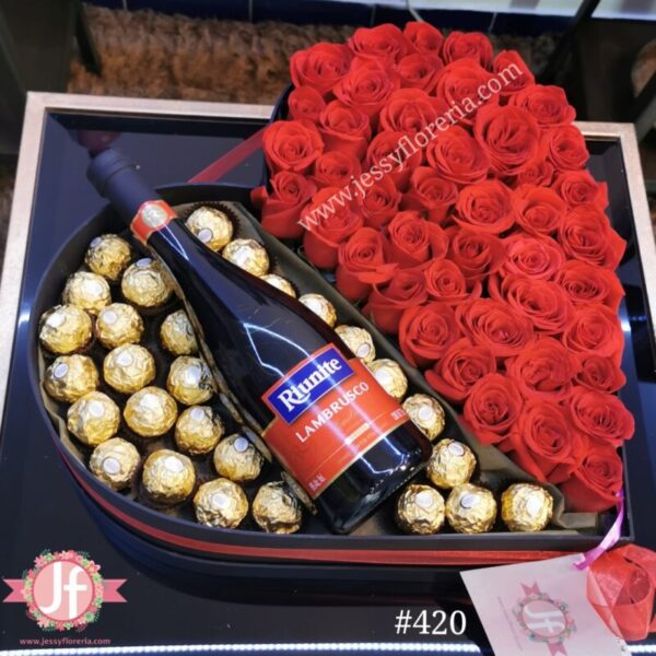420 Corazon 50 rosas, Lambrusco y Ferreros