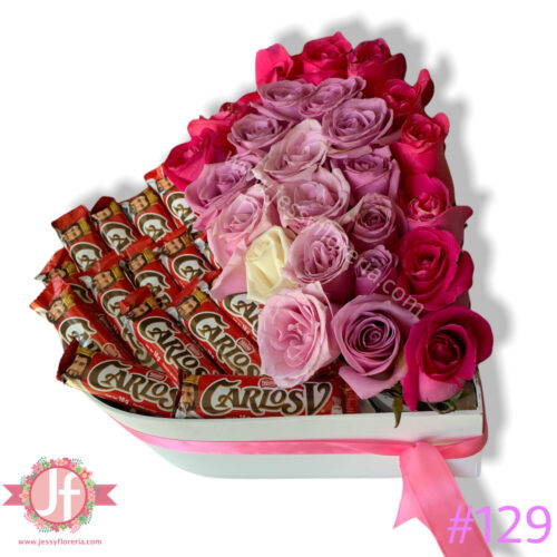 Corazón 25 rosas degradado y 15 CarlosV