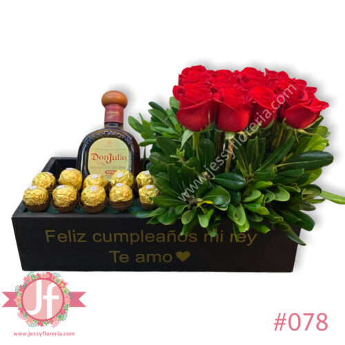 Caja 20 rosas Ferreros y Don Julio 