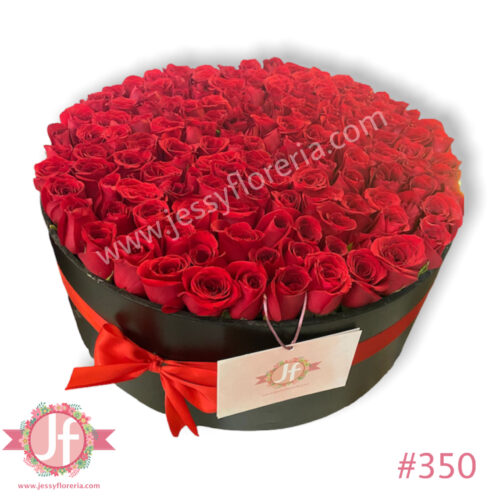Caja redonda de 150 rosas