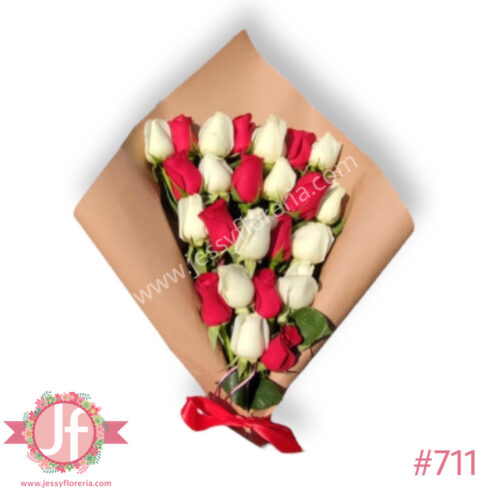 Ramo de 24 rosas bicolor