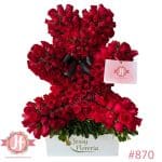 870 Oso 600 rosas rojas