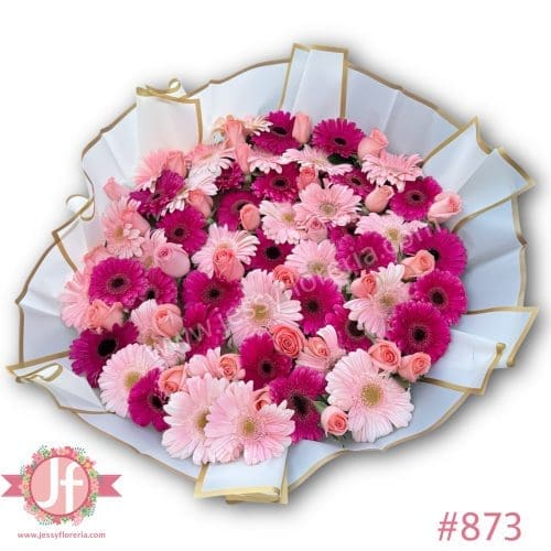 873 Maxi Ramo 50 gerberas y 25 rosas