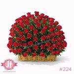 Canasta de 200 rosas frescas, arreglo floral grande y elegante para aniversario, cumpleaños o regalo especial.