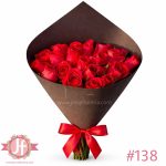 Ramo redondo de 24 rosas rojas frescas para envío de flores a domicilio en Guadalajara, Zapopan y zona metropolitana.