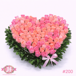 Caja corazón con 100 rosas rositas frescas para envío de flores a domicilio en Guadalajara, Zapopan, Tlaquepaque y Tonalá.