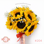 Bouquet con 10 girasoles frescos para envío de flores a domicilio en Guadalajara, Zapopan y zona metropolitana.