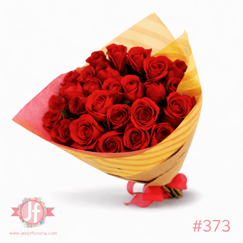 Bouquet con 24 rosas rojas frescas para envío de flores a domicilio en Guadalajara, Zapopan y zona metropolitana.