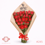 Ramo de 24 rosas frescas con envoltura craft para envío de flores a domicilio en Guadalajara, Zapopan, Tlaquepaque y Tonalá.