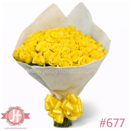 Ramo de 100 rosas amarillas frescas para envío de flores a domicilio en Guadalajara.