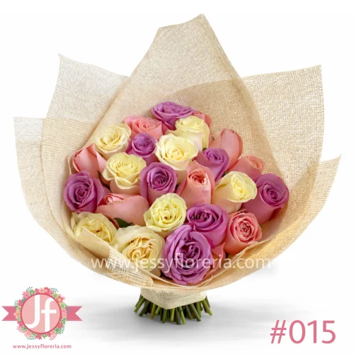 bouquet de 24 rosas en tonos rosas arreglo floral en Guadalajara