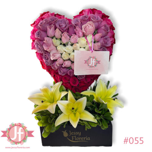 Corazón de rosas degradado