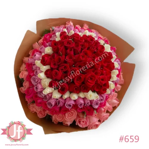 Ramo 200 rosas degradado