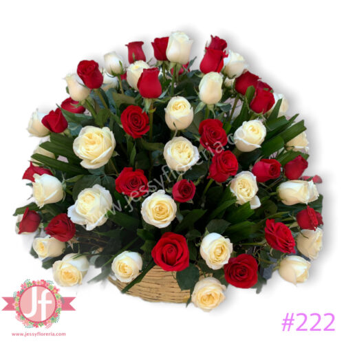 Canasta de 100 rosas bicolor
