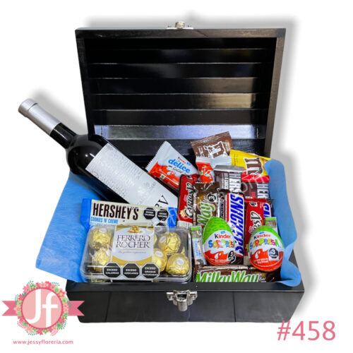 Cofre 3v, Ferrero y chocolates surtidos - Complemento a tus flores