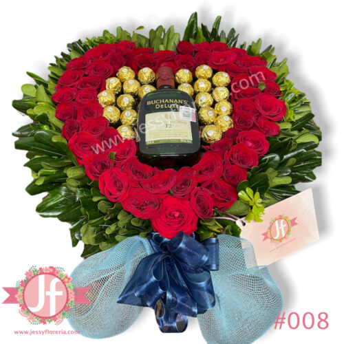 Corazón rosas ferreros y Buchanan's 12