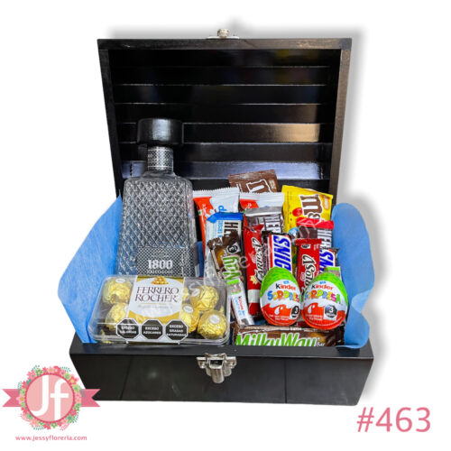 Cofre 1800 cristalino, Ferrero y chocolates surtidos - Complemento a tus flores