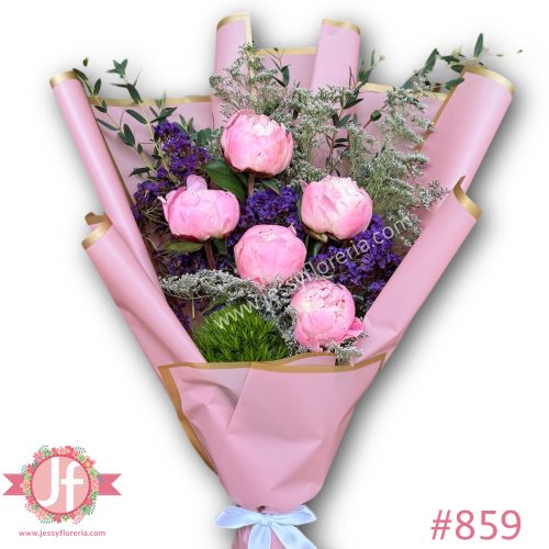 Bouquet 5 peonias – Pedir con una semana de anticipación $4,680