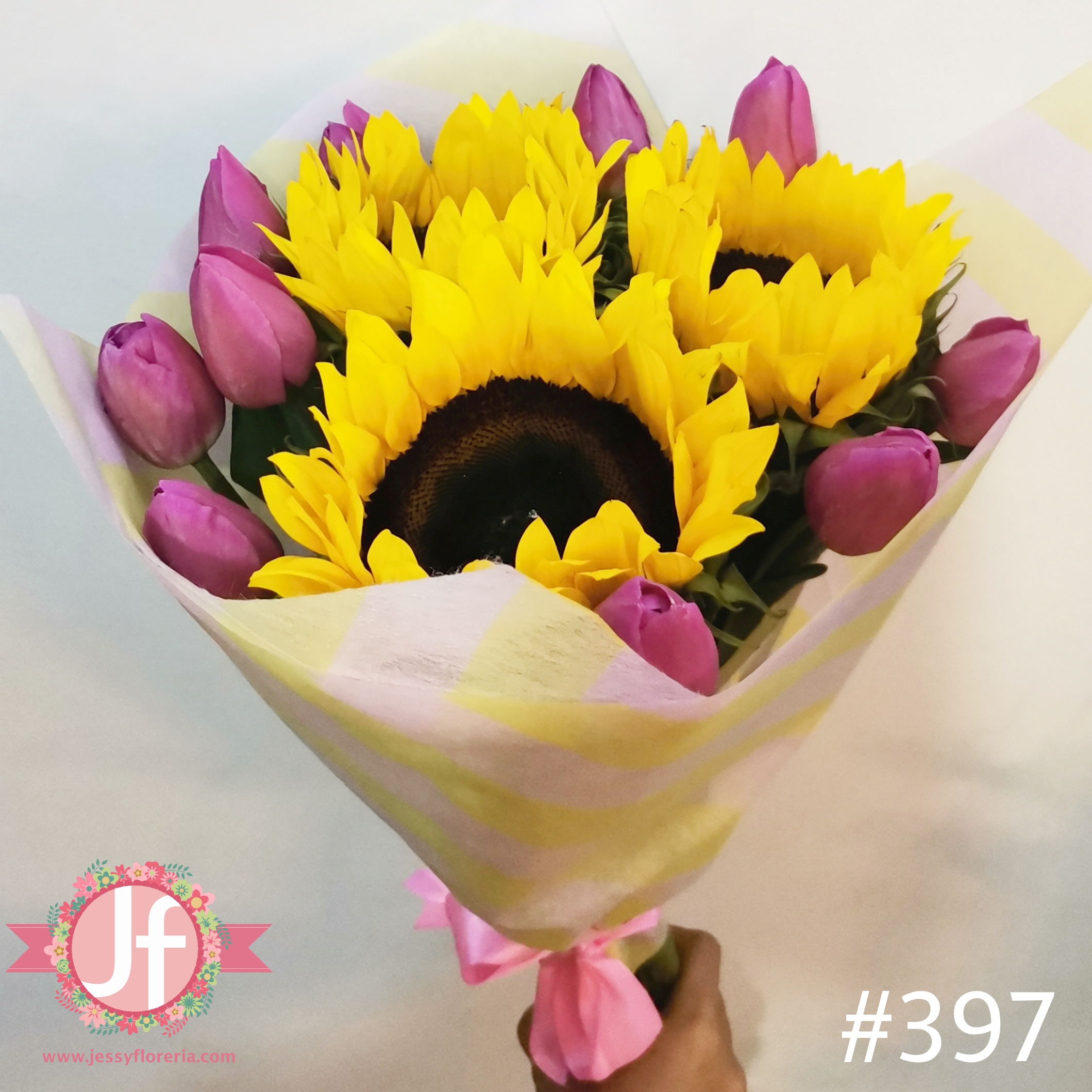 Bouquet 10 tulipanes 3 Girasoles - Envíos GRATIS Mismo día 2 a 4 Hrs