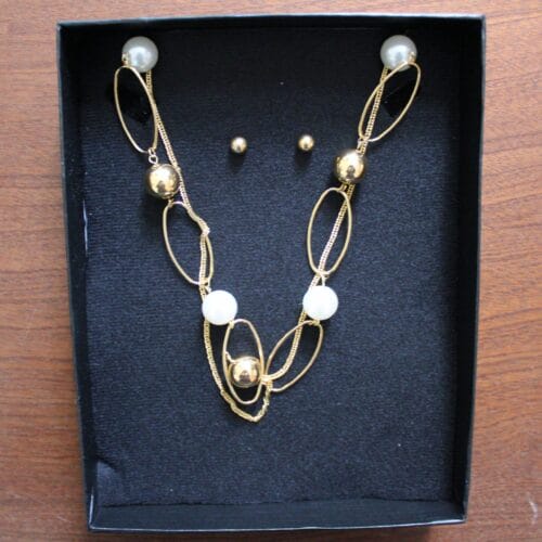 Set Doble Cadena, Piedra Blanca-Complemento a tus flores