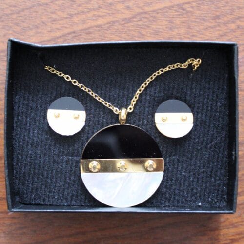 Set Circulo negro, Dorado, Blanco-Complemento a tus flores