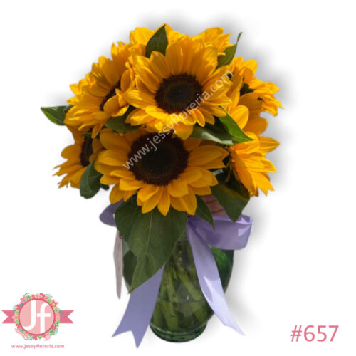 Florero 10 girasoles
