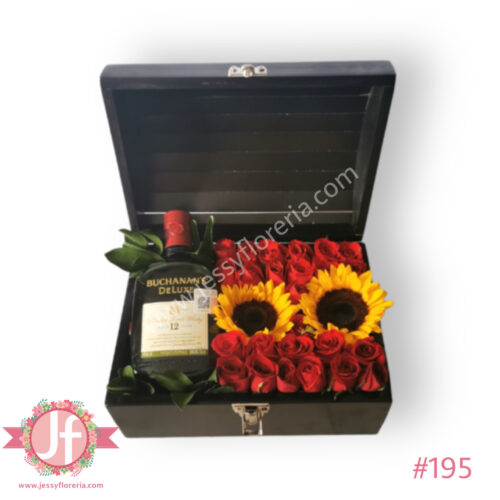 Cofre Buchanan's rosas y girasoles