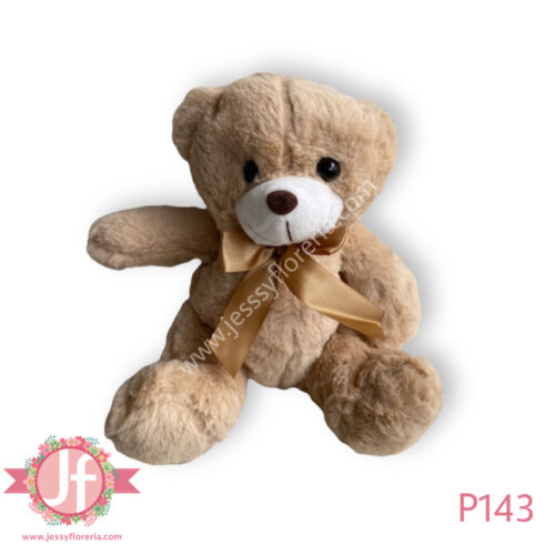 Oso kaki moño beige 20cm - Complemento a tus flores