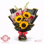 Bouquet de girasoles y rosas frescas para envío de flores a domicilio en Guadalajara y zona metropolitana.