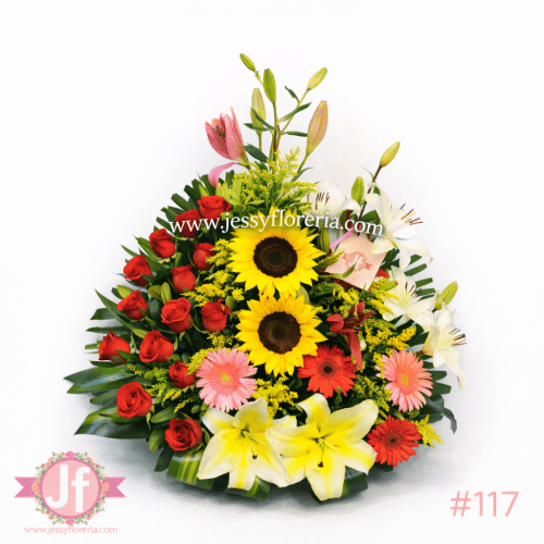 Jardinera multicolor con flores frescas surtidas para envío de flores a domicilio en Guadalajara, Zapopan y zona metropolitana.