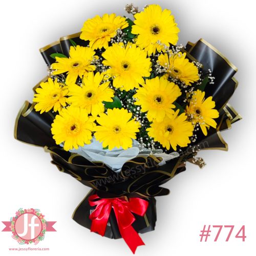 12 Gerberas amarillas empapelado