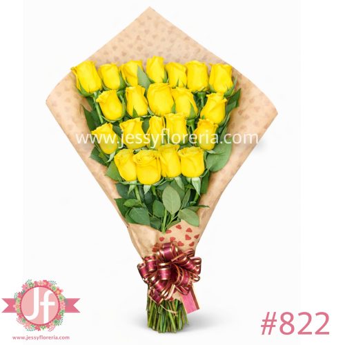 Ramo 21 rosas amarillas en escalera