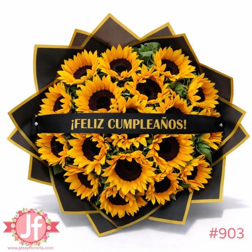 Ramo de 20 girasoles y listón