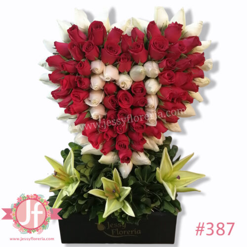 Corazón rosas con Letra