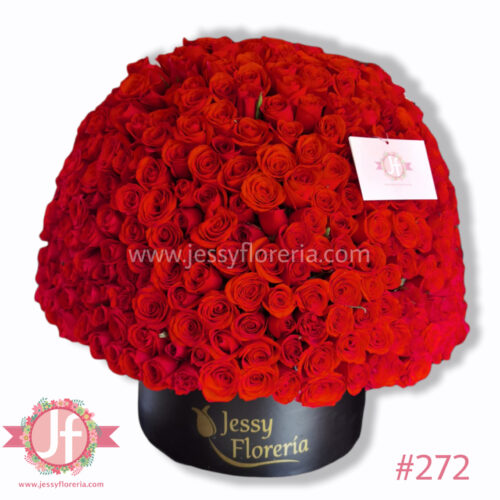 Caja circular de 300 rosas