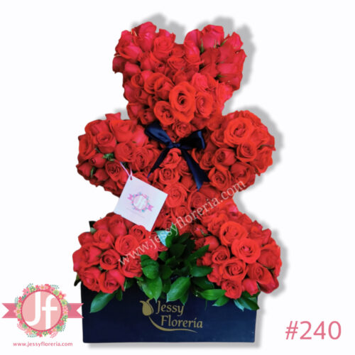 Oso de 350 rosas rojas