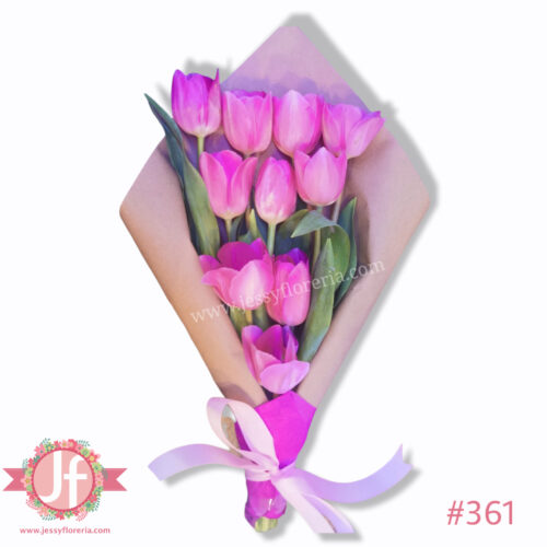 Bouquet de tulipanes rositas