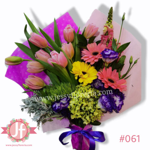 Bouquet de tulipanes y gerberas - Pedir con un día de anticipación