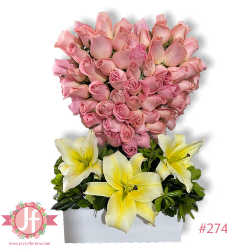 Corazón de 100 rosas rositas - Image 2