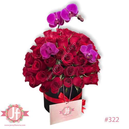 Esfera de 50 rosas y orquídea - Image 2