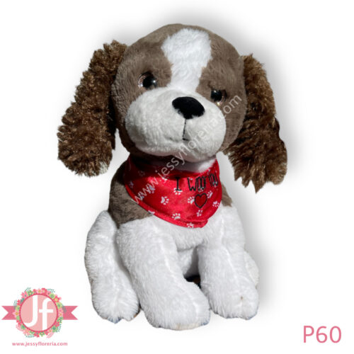 Perro bicolor café 40 cm - Complemento a tus flores