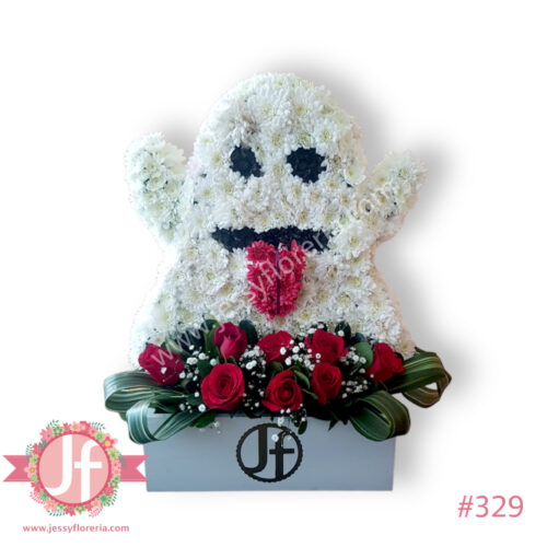 Escultura fantasma de flores