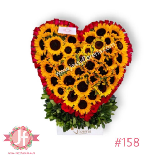 Corazón de girasoles
