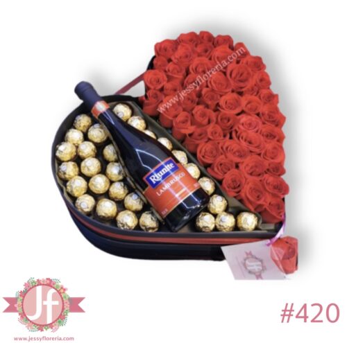 Corazón 50 rosas, Lambrusco y Ferreros