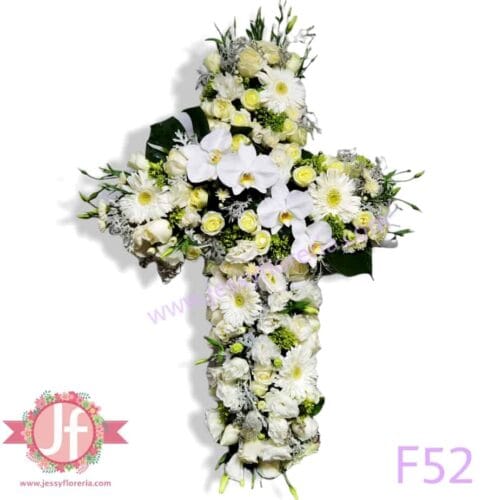 Cruz flor fina y orquídeas