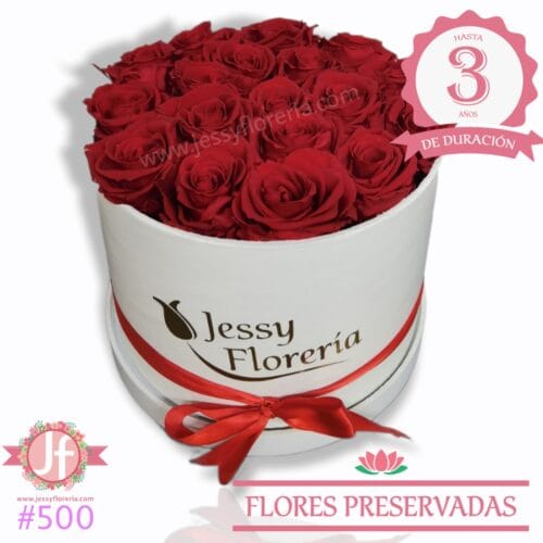 Caja blanca 18 rosas rojas
